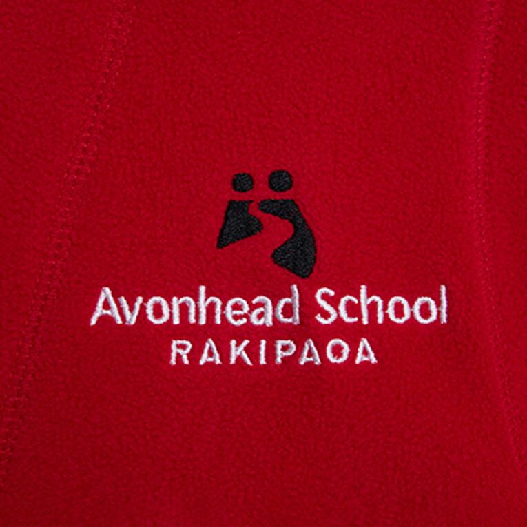 Schooltex Avonhead Contrast Polar Fleece with Embroidery, Red/Black, hi-res