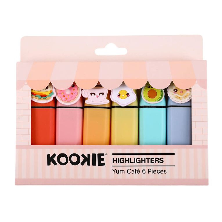 Kookie Yum Cafe Highlighters 6 Pack Brown Mid, , hi-res