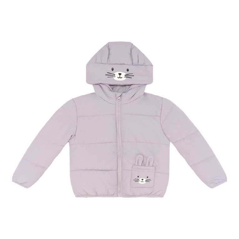 Young Original Toddler Girls Novelty Puffer Jacket, Purple Light, hi-res