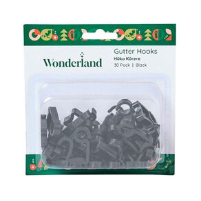 Wonderland Gutter Hooks Black 30 Pack