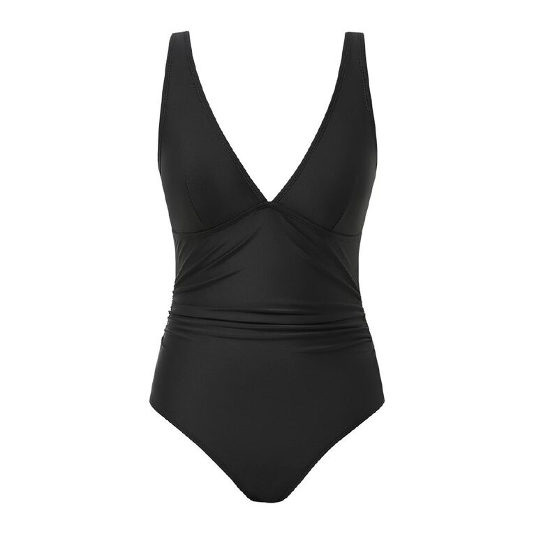 H&H Women's Tummy Control Swimsuit, Black, hi-res