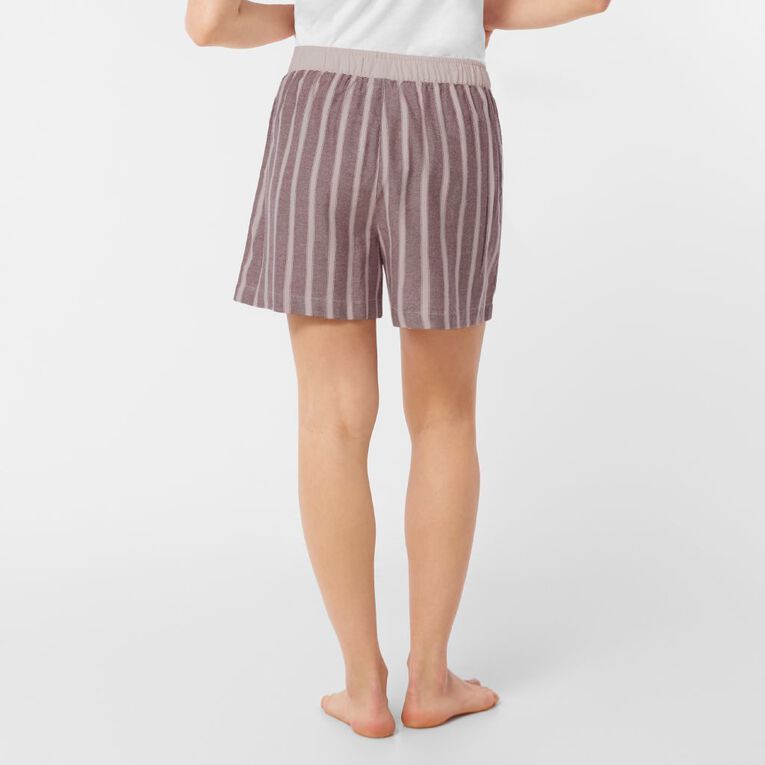 H&H Women's Boyfriend Flanelette Sleep Shorts, Red Mid, hi-res