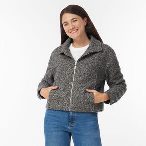 H&H Women's Boucle Zip-Thru Jacket