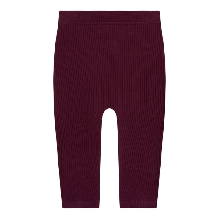 Young Original Babies' Rib Leggings 3 Pack, Red Mid, hi-res