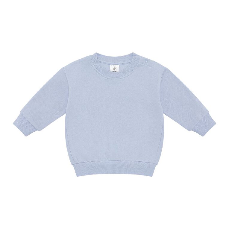 Young Original Babys' Plain Crew Sweatshirt, Blue Light, hi-res