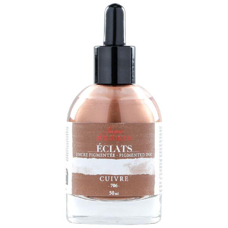 Jacques Herbin Eclats Pigmented Ink Copper 50ml, , hi-res