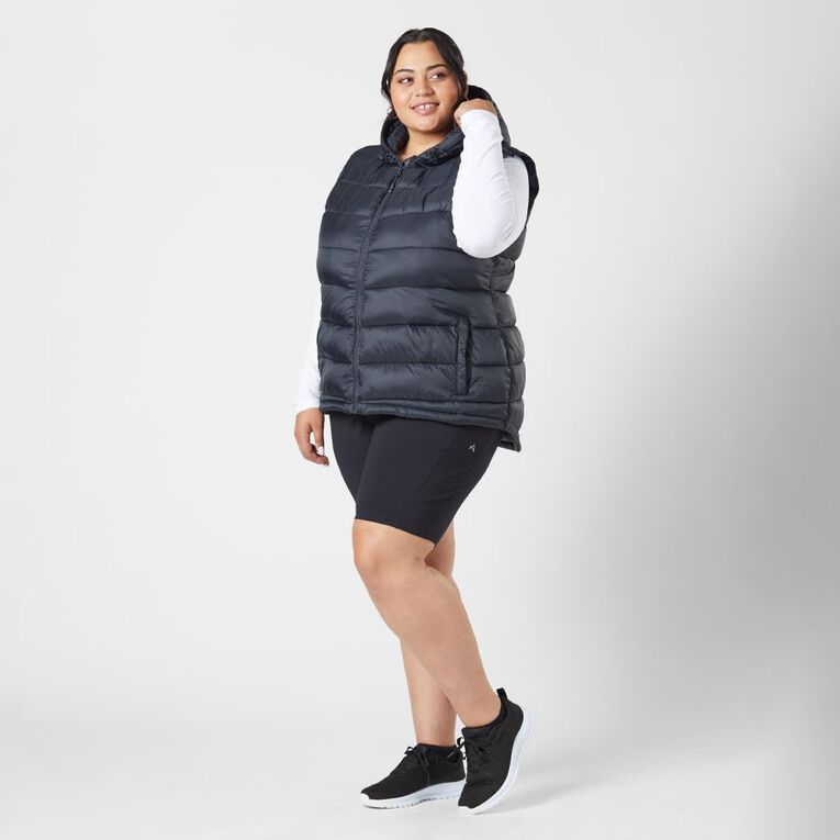 Active Intent Women's Curve Recycled Puffer Vest Black The Warehouse