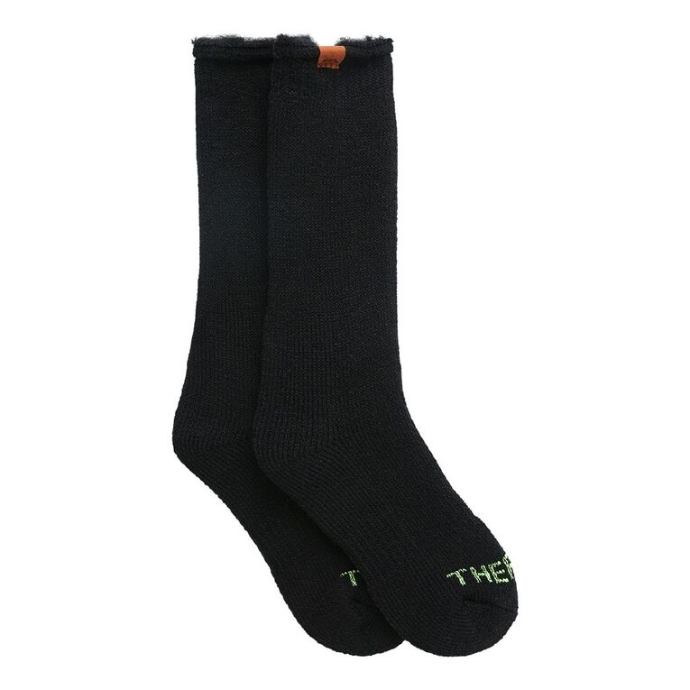 Back Country Adults' Brushed Thermal Socks 1 Pack, Black, hi-res