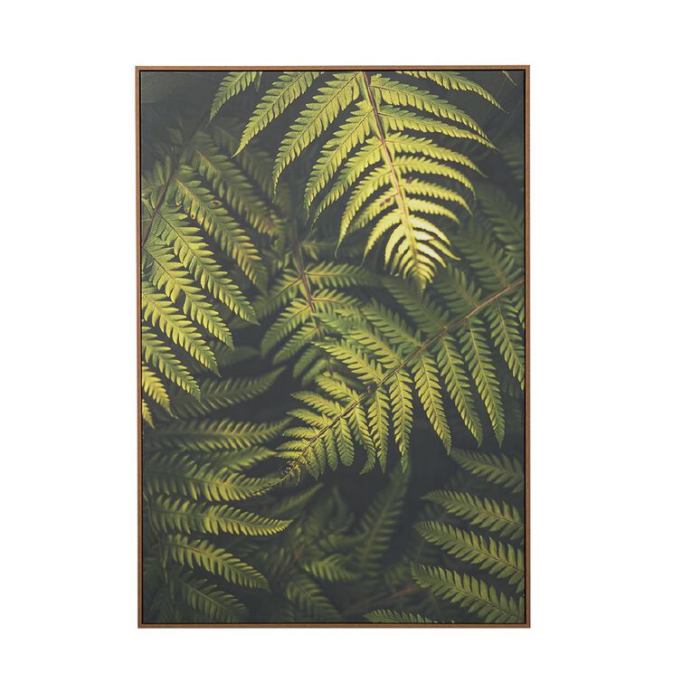 Living & Co Fern Framed Canvas 70cm x 100cm, , hi-res