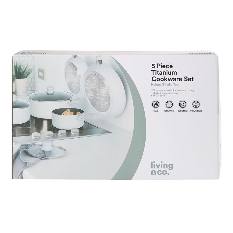 Living & Co Titanium Cook Set Grey 5 Piece, , hi-res