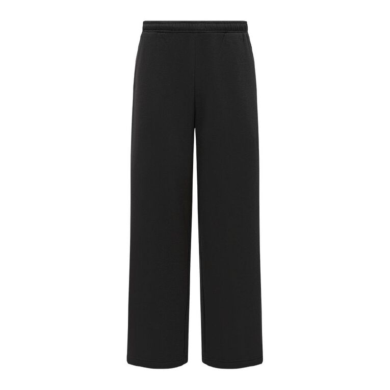 H&H Men's Straight Leg Trackpants, Black, hi-res