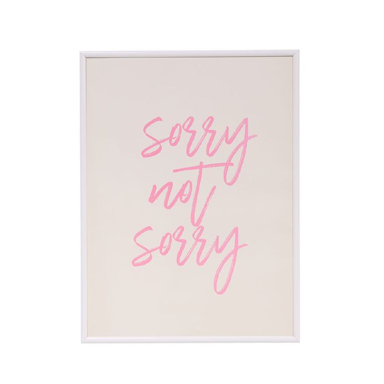 Living & Co Framed Print Sorry Not Sorry, , hi-res