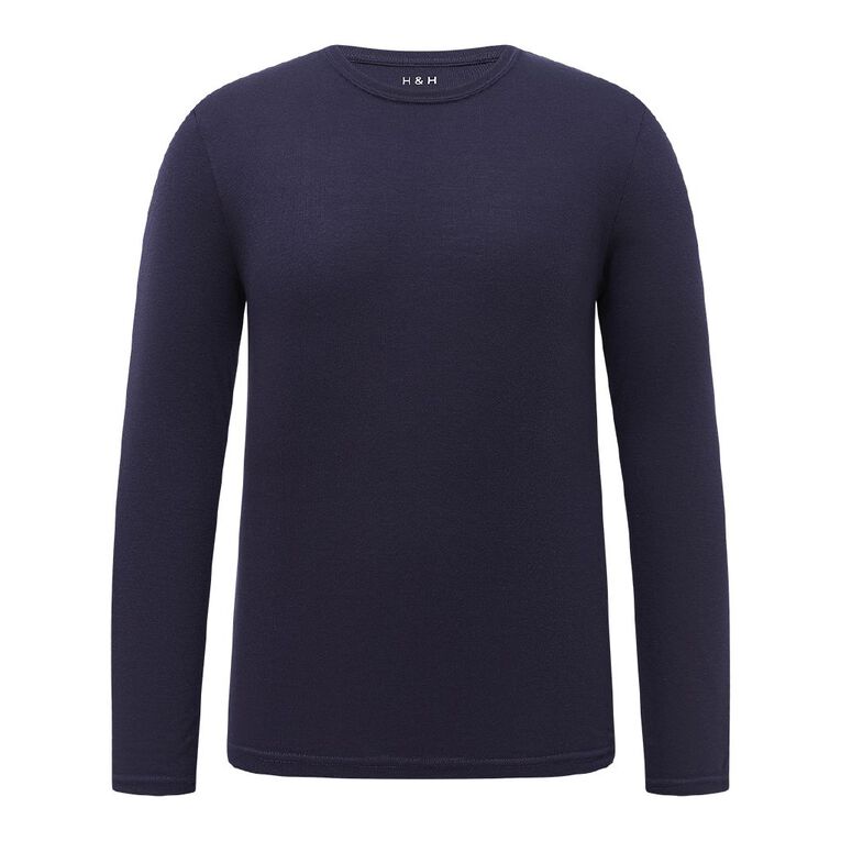 H&H Men's Long Sleeve Thermal Top, Blue Dark, hi-res
