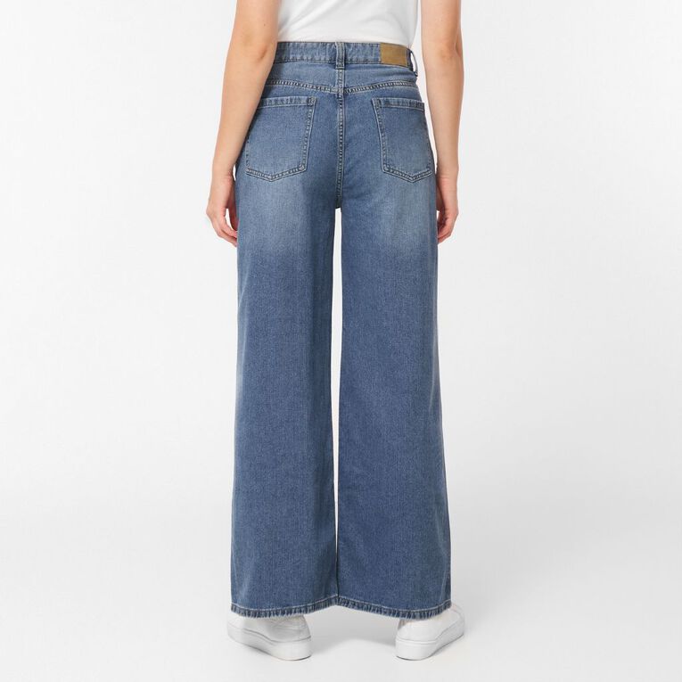 H&H Women's Mid Rise Baggy Jeans, Denim Mid, hi-res