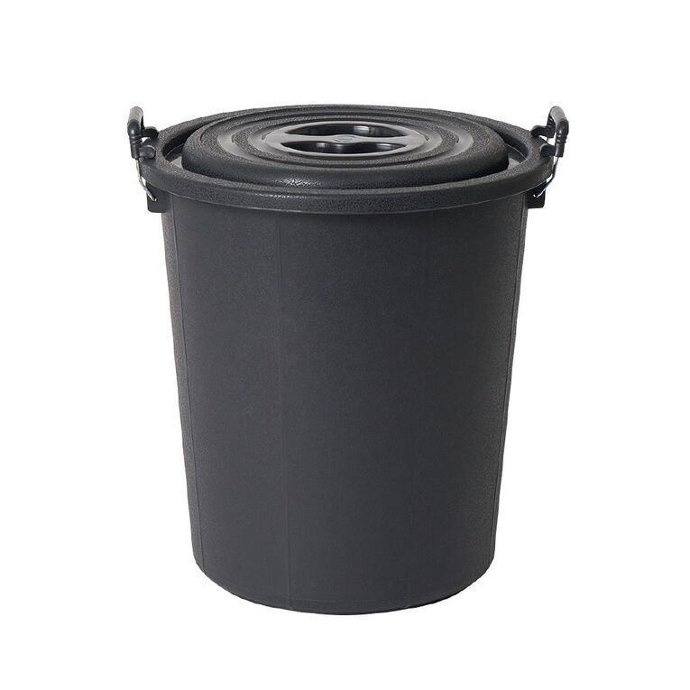 Living & Co Heavy Duty Bin 43L Black, , hi-res