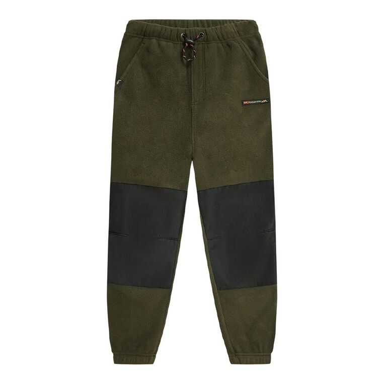 Back Country Kids' Fleece Spliced Pants, Green Dark, hi-res