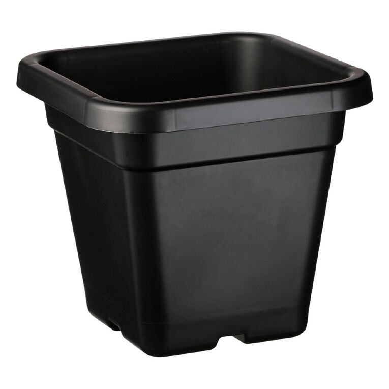 IP Plastics Square Resin Planter Pot 32cm Black 18L, , hi-res