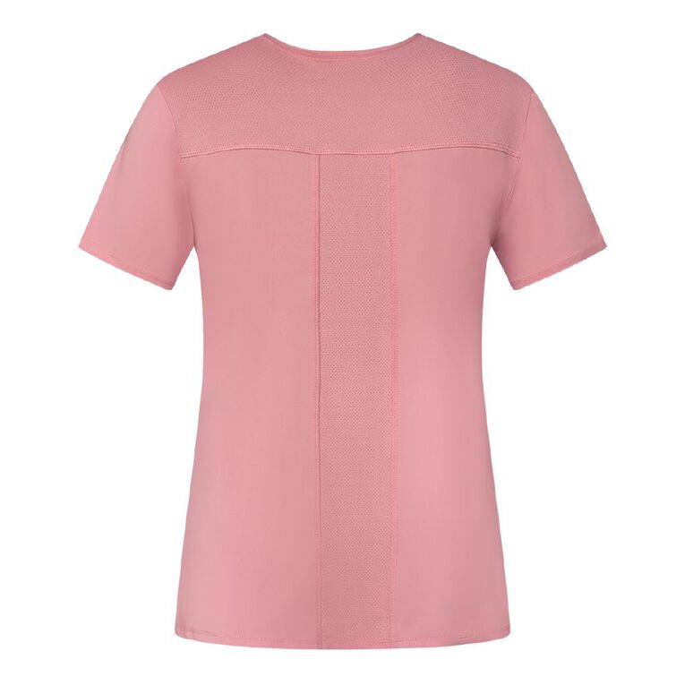 Active Intent Women's Active Mesh Panel Tee, Pink Light, hi-res