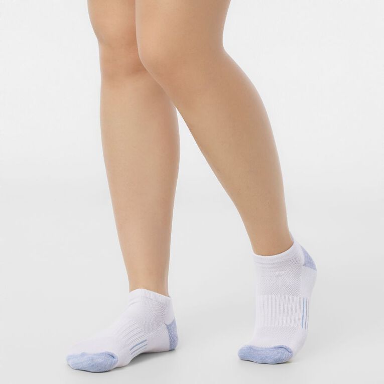 Active Intent Women's Cushioned Low Cut Socks 5 Pack, White, hi-res
