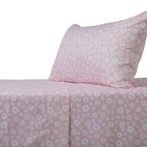 Living & Co Kids Microfibre Sheet Set Flowers Multi-Coloured
