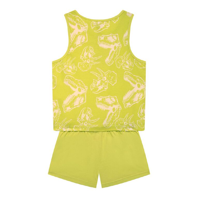 H&H Boys' Sport Singlet and Shorts Pyjama Set, Green Mid, hi-res