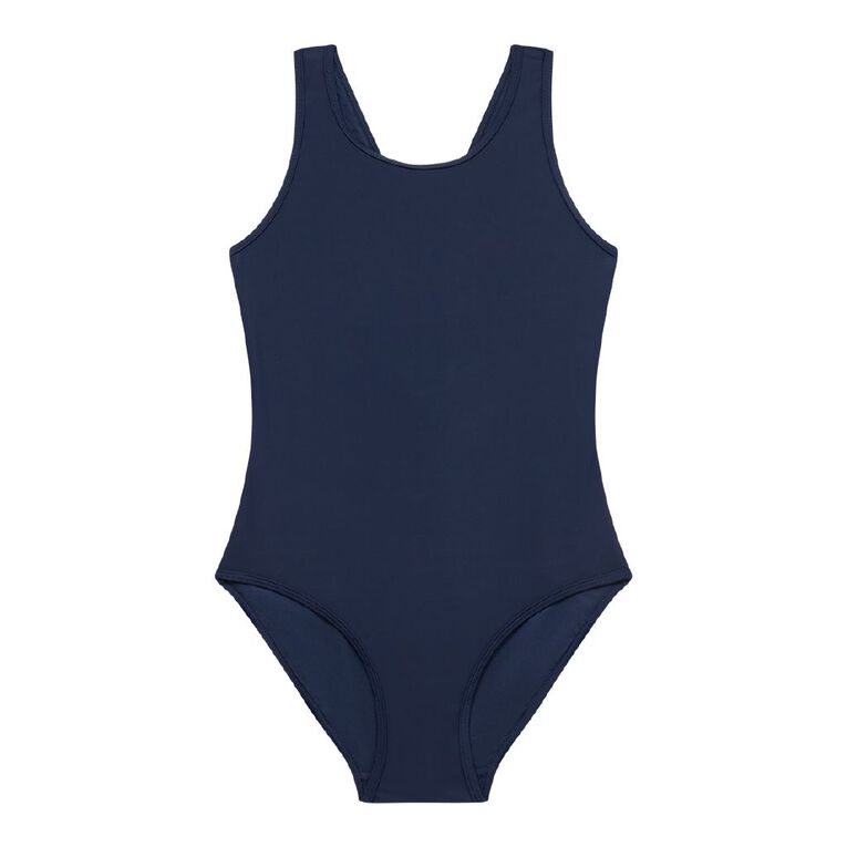 Young Original Plain Swimsuit, Blue Dark, hi-res