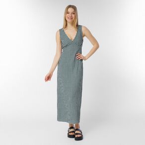 H&H Women's Sleeveless V-Neck Seersucker Slip Midi