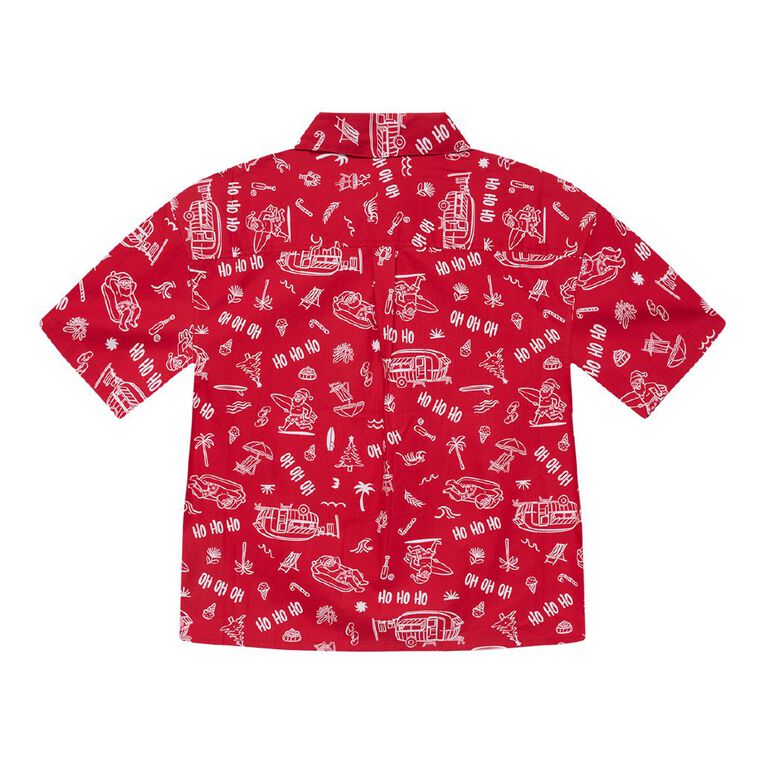 Young Original Woven Christmas Shirt, Red Mid, hi-res