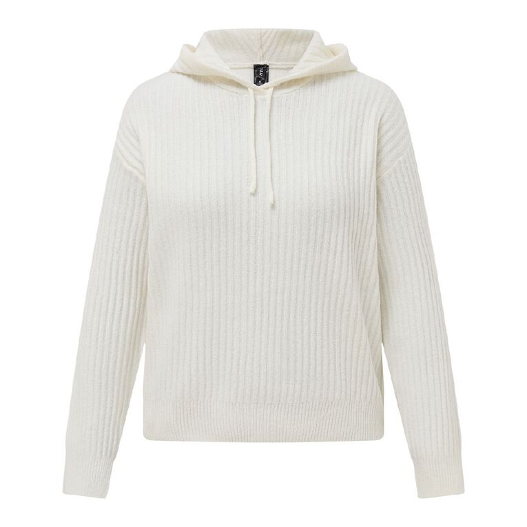 H&H Women's True Knit Hoodie, Cream, hi-res