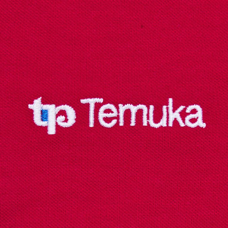 Schooltex Temuka Primary Short Sleeve Polo wtih Embroidery, Red Mid, hi-res