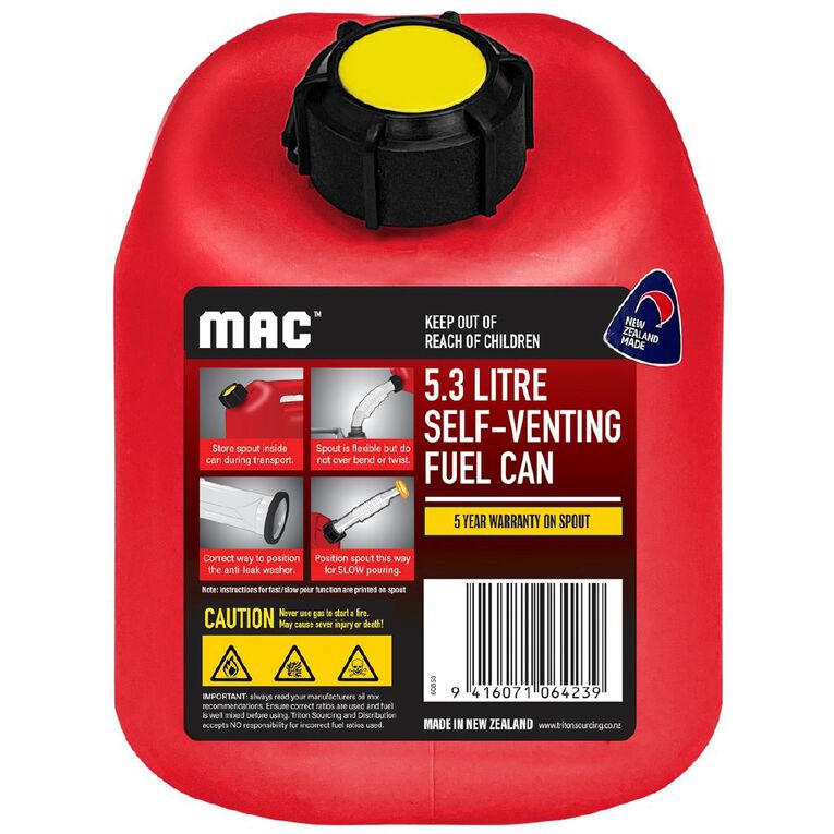 Self-Venting Fuel Can Blitz 5.3L Red, , hi-res