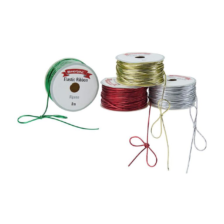 Wonderland Elastic Ribbon 8m Assorted, , hi-res