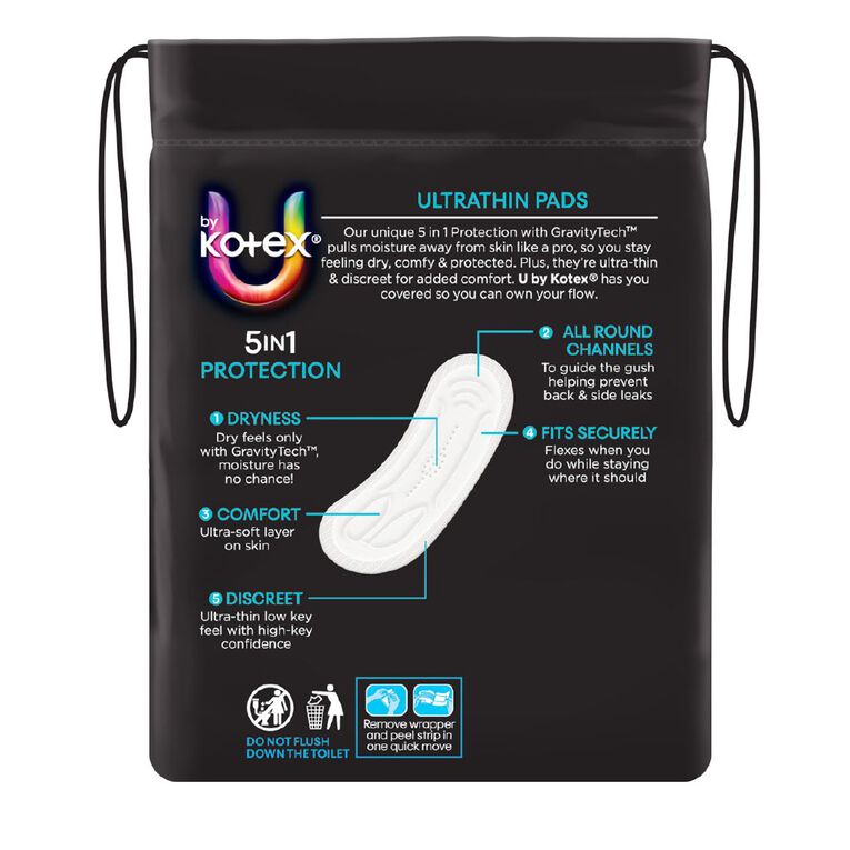 U By Kotex Ultrathin Pads Regular No Wings 14 Pack, , hi-res
