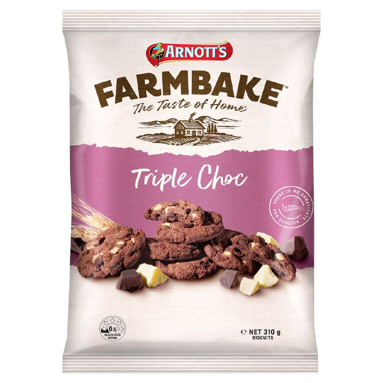 Arnott's Farmbake Triple Choc Cookies 310g