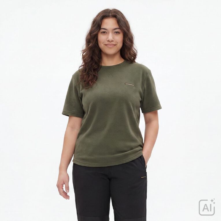 Back Country Adults' Solid Fleece Short Sleeve Tee, Green, hi-res