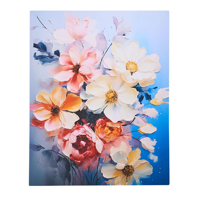 Living & Co Floral Canvas Wall Art Multi-Coloured, , hi-res