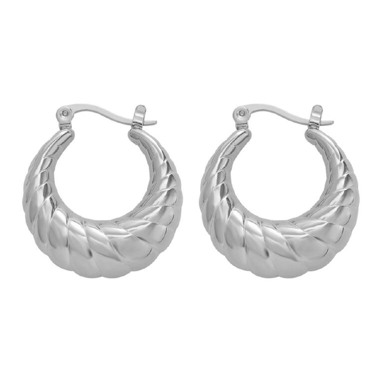 Waterproof Croissant Hoop Earrings, , hi-res