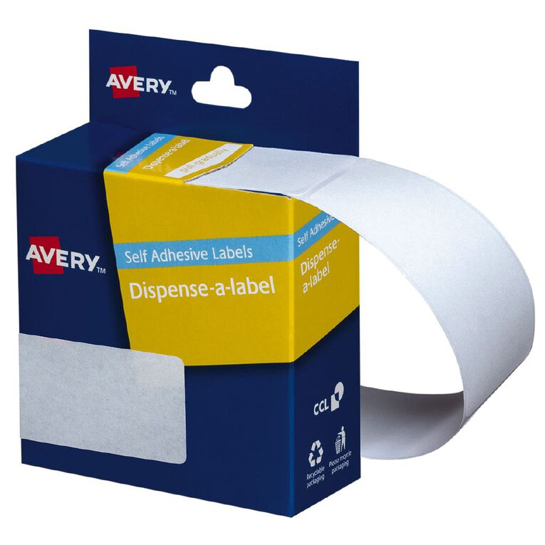 Avery Dispenser Rectangle Handwritable 180 Labels White 76mm x 27mm, , hi-res