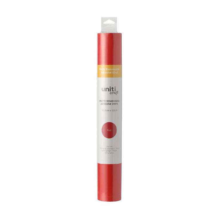 Uniti Craft Matte Removeable Vinyl 30.5Cm X 50Cm Red, , hi-res