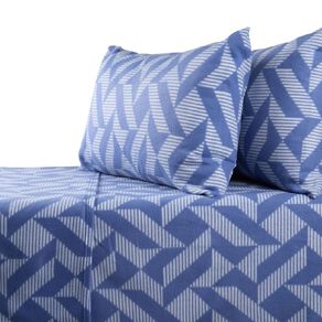 Living & Co Polar Flannel Printed Sheet Set Blue King