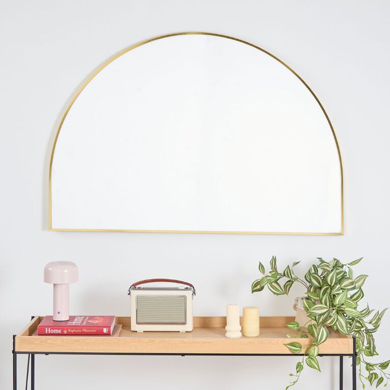 Living & Co Aluminum Arch Mirror 80 x 120cm Gold, , hi-res