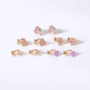 Young Original Kids' Clip Flower Earrings 5 Pairs