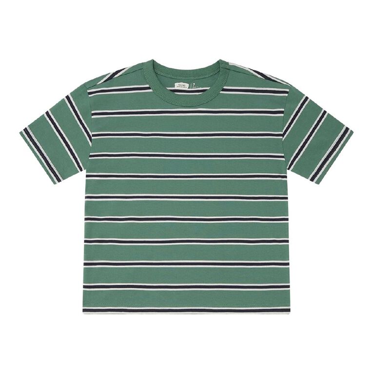 Young Original Short Sleeve Relaxed Stripe Tee, Green Mid, hi-res