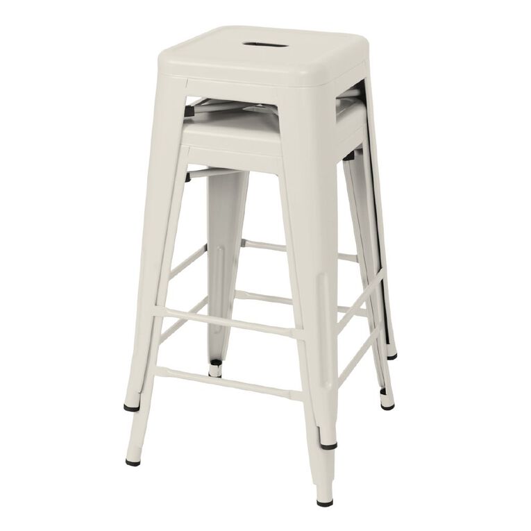 Living & Co Metal Stool Cream 66cm, , hi-res