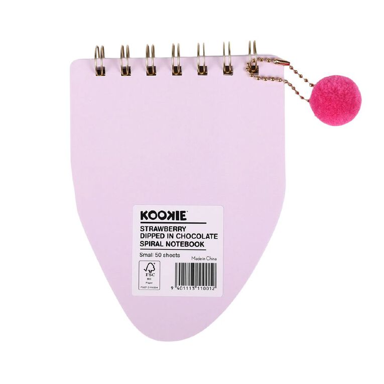 Kookie Strawberry Dipped in Chocolate Sprial Notebook Small, , hi-res