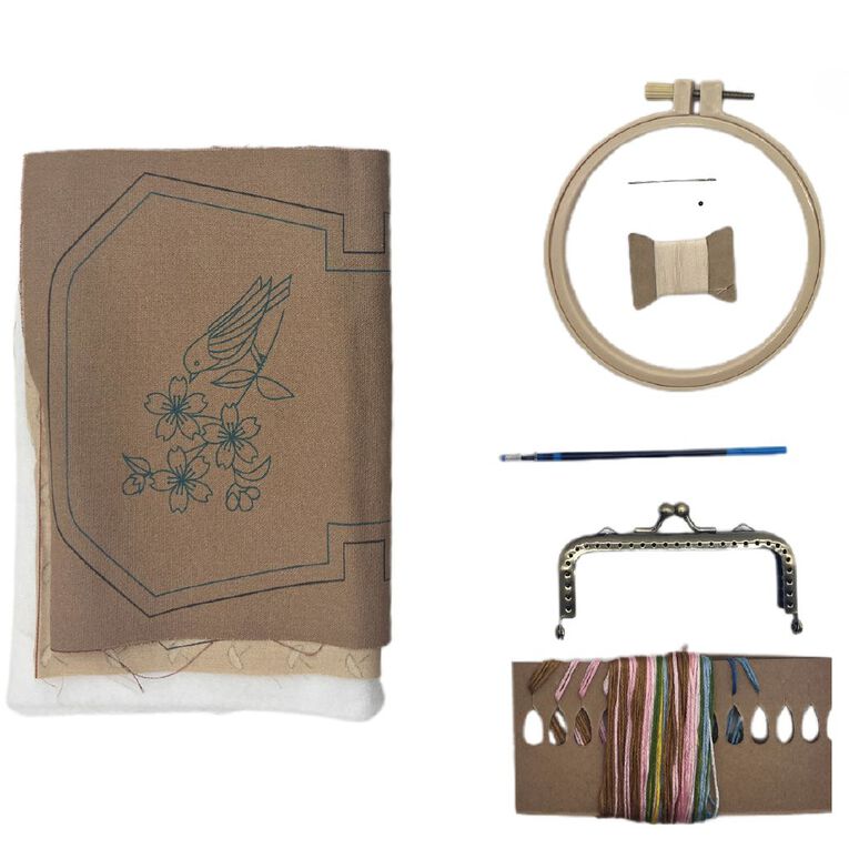 Uniti Craft Adults Embroidery Kit 6 inch Purse, , hi-res