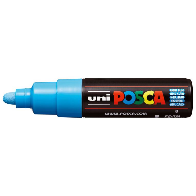 Uni Posca Marker 4.5-5.5mm Bold Bullet Blue Light, , hi-res