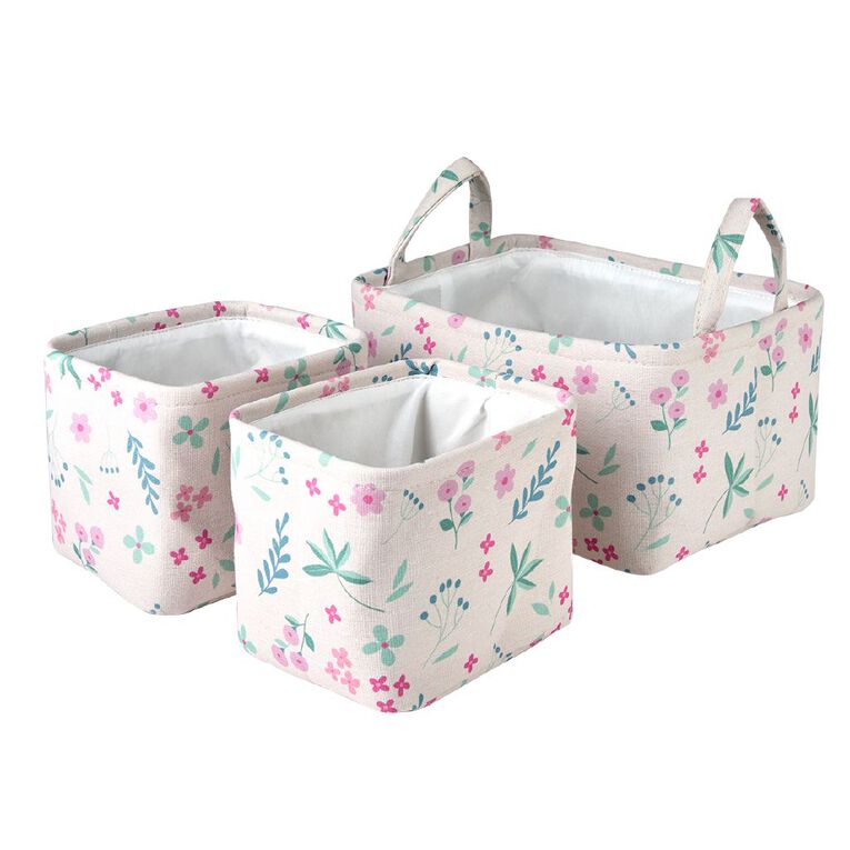 Living & Co Kids Basket 3 Piece Floral, , hi-res