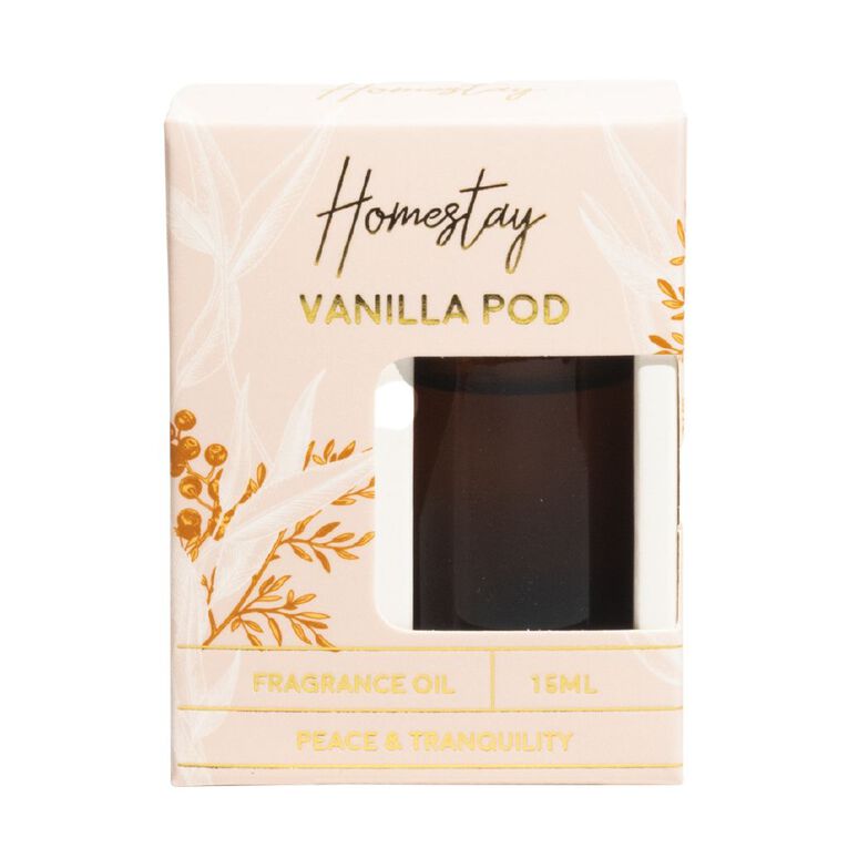 Living & Co Homestay Fragrance Oil Vanilla Pod White 15ml, White, hi-res