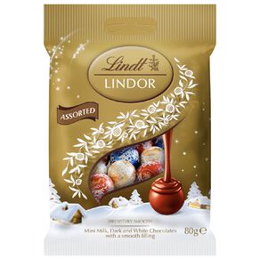 lindor chocolate snack mini baubles assorted 80 g